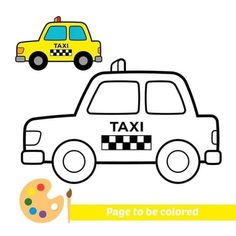 an image of a taxi car and paintbrush