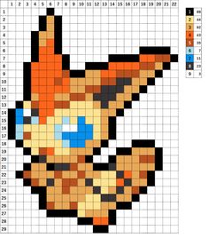 the pixel art is designed to look like a pokemon pikachu face with blue eyes