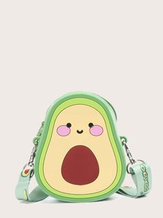 Aesthetic Avocado, Cute Crossbody Purse, Cartoon Avocado, Strawberry Avocado, Tas Bahu, Kawaii Bags, Girly Bags, Party Purse