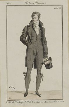 1820s Fashion Plate Men, 1810s Mens Fashion, 19th Century Mens Fashion, Empire Fashion, 1820s Fashion