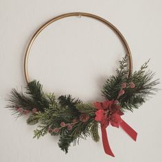 a christmas wreath hanging on the wall