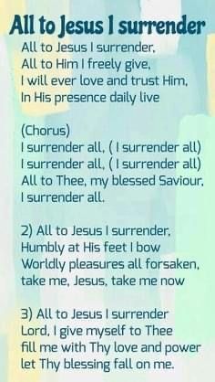 an all to jesus i sureender poem