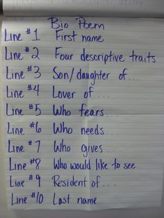 a handwritten note on the side of a refrigerator door that says, line 1 first name