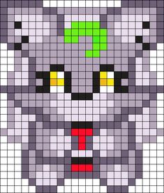 an image of the face of a cat made out of pixellated squares with different colors