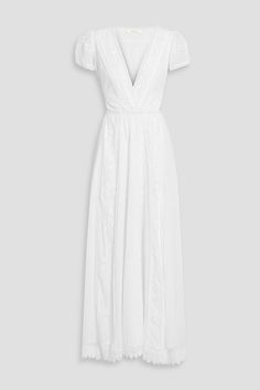 Georgette Maxi Dress, Front Splits, Dress For Woman, Lace Trims, Clothing Care, White Maxi Dresses, Lingerie Sleepwear, Diane Von Furstenberg, Dress Details