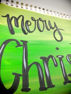 a green and black merry christmas sign with the word chillin written in cursive writing