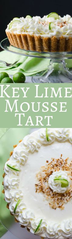 the key lime mousse tart is ready to be eaten