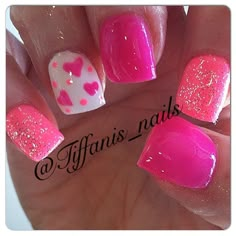 Pink And White Nails, Gel Nails Long, Valentines Nail, Valentine Nail, Nails Yellow, Valentine Nail Art, Valentine Nails, Valentines Day Nails, Cute Nail Ideas