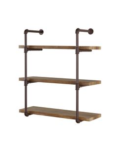 three tiered shelving unit with two faucets