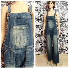 Denim jumpsuit jean jumpsuit Denim Overall vintage womens overall pants jean overalls Retro overalls Bib Overall M grunge overalls Bib Dungarees98 %  cotton 2 % viscose height of the woman in the photo - 180 cmPlease refer to photos for details of condition. Condition: very good vintageMeasurements:Inseam : 81 cm/31.9"Length: 148 cm  + ( be regulated ) /58.3"+Hips- 100 cm/ 39.4"Waist 80 cm/ 31.5"Tag Size: 10noteThe color on the pictures may vary due to monitor settings and light reflections.Read Distressed Denim Shortalls, Casual Distressed Shortalls Overalls, Medium Wash Distressed Shortalls, Distressed Dark Wash Overall Jeans, Vintage Denim Dark Wash Jumpsuits And Rompers, Vintage Dark Wash Denim Jumpsuits And Rompers, Distressed Cotton Overalls, Vintage Dark Wash Denim Jumpsuit, Distressed Denim Blue Overalls