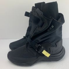 Really Wanted To Love These And Do! They Just Do Not Fit The Way I Had Hoped And Can Not Return. Women’s 6. Black High-top Sports Boots, Black High-top Boots For Sports, Nike High-top Boots For Streetwear, Black High-top Winter Sneakers, Winter Black High-top Sneakers, Nike Black Boots For Outdoor Activities, Nike Casual Sports Boots, Sporty Nike Boots With Vibram Sole, Black High Ankle Sneakers For Outdoor