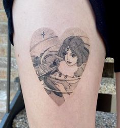 Ponyo's Mom Tattoo, Studio Ghibli Tattoo Ponyo, Post It Tattoo, Ponyo Mother, Ponyo Mom, Ponyo Jellyfish Tattoo, Tattoo Movie, Ghibli Tattoos