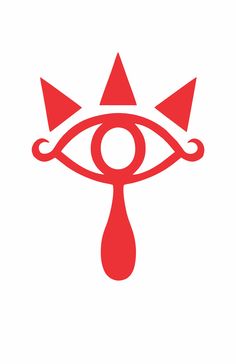 an all seeing symbol with the eye on it's forehead and two red arrows over its eyes