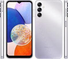 the new samsung galaxy m10 smartphone is shown in silver and features an image of colorful bubbles