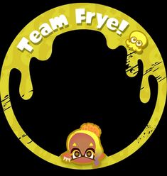 the logo for team fry is shown in yellow