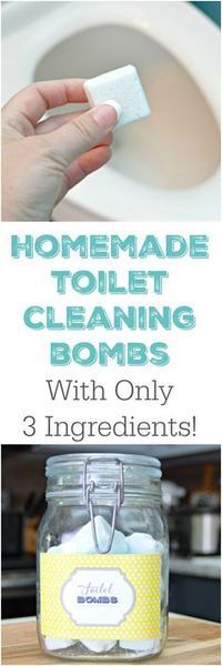 3 Ingredient Homemade Toilet Cleaning Bombs Interesting Recipes, Homemade Cleaning Products, Household Cleaning Tips, Toilet Cleaning