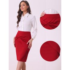 Finished in a bow design, this skirt could show your timeless charm. Its pleats in the front of the skirt can modify your figure and show off your beautiful body curves. Pair with a shirt and high heels for an office look. Suit for spring/summer and for many occasions, such as date wear, office, work, business, meetings, and cocktail parties. Date Wear, Bodycon Pencil Skirt, Bodycon Midi Skirt, Midi Pencil Skirt, Knee Length Skirt Pencil, Body Curves, Cocktail Parties, Beautiful Body, Midi Skirt Pencil