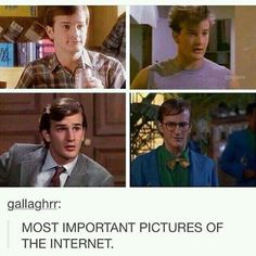 four different pictures of young men in suits and ties, one with the caption most important pictures of the internet