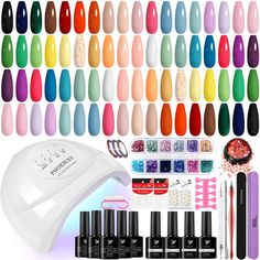 Amazon Nail Kit, Basic Manicure, Nail Kit Gift, Gel Nail Light, Nail Polish Manicure, Gel Nail Set, Gel Nail Polish Colors, Acrylic Nail Set, Nail Polish Kit