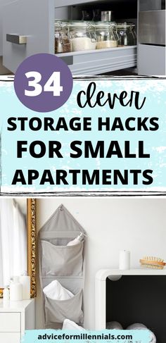 34 clever storage hacks for small apartments Small Apartment Storage Hacks, Hacks For Small Apartments, Storage Ideas For Small Rooms, Small Apartment Storage Solutions, Apartment Storage Hacks, Apartment Storage Solutions, Footrest Ottoman, Small House Storage, Small Apartment Hacks