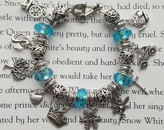 Once Upon A Time Charm Bracelet Lock And Key, European Style, Blue Crystals, Once Upon A Time, Silver Beads, Pandora Charm Bracelet, Bracelet Making, Crystal Beads, Her Hair