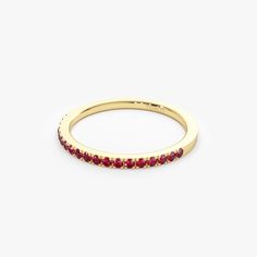 Made to Order
Gold Kt: 14K (also available in 18K)
Available Gold Color: Rose Gold, Yellow Gold, White Gold
Width of Ring - 1.65MM
Round Ruby: 19 pc 1.45MM
Ruby CTW: 0.30 ctw Local Jewelry, Wrap Rings, Ruby Ring, Wide Bands, Eternity Bands, Diamond Gemstone, Gold Yellow, Jewelry Stores, Jewelry Shop