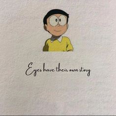 an image of a man with glasses and the words eyes have their own story on it