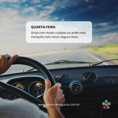 a man driving a car down a road with the words quarta - fira above it