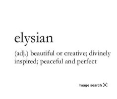 the words elysian are written in black and white, with an image below it