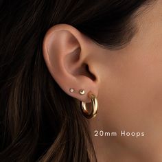 The ultimate trendy of the moment - HOOPS! These are so stylish and will go with everything! They will be your new obsession!  LIGHTWEIGHT!! - - - D E T A I L S - - -  * 14k Gold, Rose Gold or Rhodium plated * Made of 925 Sterling Silver * 4.5mm Thick  * 20mm Diameter * Nickel-free & Hypoallergenic  * Also available in 14mm and 24mm diameters * Sold as a pair * Super lightweight!  Made with 100% Pure Love! ♡ Happy to answer any questions you may have! 🥰 Let's Connect! 🥰 IG: samijewels_ Earrings Hoops, Hoops Gold, Chunky Earrings, Bridesmaid Gifts Jewelry, Demi Fine Jewelry, Gold Hoops, Jewelry Earrings Hoops, Bridesmaid Jewelry, Gold Hoop