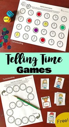 telling time games for kids to practice their math skills with the free printables