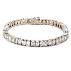 Ninacci Platinum 7 15.47 Carats Emerald Cut Diamond Tennis Bracelet Diamond Tennis Bracelet, Emerald Cut Diamond, Breathtaking Beauty, Tennis Bracelet Diamond, Emerald Cut Diamonds, Tennis Bracelet, Versatile Style, Emerald Cut, Bracelet Making