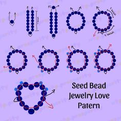 seed bead jewelry love pattern with the words seed bead written in different languages