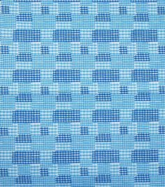 a blue and white checkered fabric with small squares