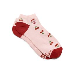 Socks that Support Self-Checks - Conscious Step Cherry Socks, Annual Sale, Red Cherry, For A Reason, Pink And Red, Crew Sweatshirts, Sweet Treat, Ankle Socks, Make You Smile