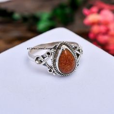 Brown Goldstone Ring, Statement Ring, Gemstone Ring, Bohemian Jewelry, Handmade Ring, Statement Ring, 925 Silver Ring, Promise Ring. Goldstone Ring, Mom Daughter Gifts, Wedding Engagement Gifts, Bohemian Rings, Handmade Rings, 925 Silver Ring, Ring Promise, 925 Silver Jewelry, Ring Gemstone