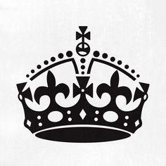 a black and white drawing of a crown