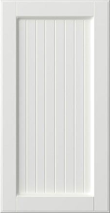 a white door with vertical slats on the side