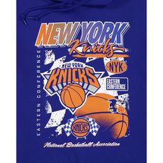 The New York Knicks 2024 Rally Drive Women's Hoodie features a screen-printed Knicks design at the front with matching flames at each sleeve.Fabric: 80% fleece, 20% polyester University Hoodies, University Design, College Soccer, Women's Hoodie, Warner Brothers, College University, Seinfeld, New York Knicks, Knitting For Kids