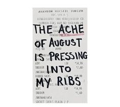 the acne of august is pressing into my ribs by various artists from around the world