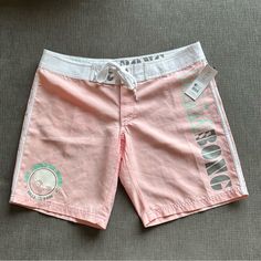 Nwt Billabong (Size3) Pink Board Short With Back Pocket. Smoke Free/Pet Free Home. Pink Summer Surfing Shorts, Pink Casual Surfing Shorts, White Surfing Bottoms For Spring, Casual White Surfing Bottoms, Spring Surfing Shorts, Sporty Surfing Bottoms For Spring, Casual Pink Swimwear For Surfing, Casual Pink Bottoms For Surfing, Pink Board