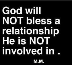 a black and white photo with the words god will not be a relationship he is not involved in