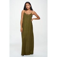 A flowy textured maxi dress with adjustable straps and hidden pockets is just the thing you need for keeping cool all summer long. Style this with strappy sandals for a one-and-done outfit. Madei in USA.. Material - 100% Polyester. Machine washable. Textured Maxi Dress, Keep Cool, Long Style, The Thing, Strappy Sandals, Jumpsuit Dress, Olive Green, Beautiful Dresses, Adjustable Straps