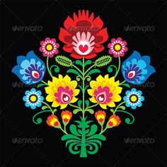 a bouquet of flowers with leaves and petals on a black background stock photo, royalty illustration