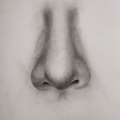 a drawing of a nose is shown in black and white