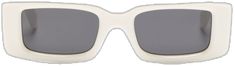 Chic White Square Frame Sunglasses, Chic White Shield Sunglasses With Uv Protection, Elegant White Shield Sunglasses With Tinted Lenses, Modern White Square Frame Sunglasses, Casual White Square Frame Sunglasses, White Rectangular Sunglasses For Summer, Trendy White Shield Sunglasses With Uv Protection, White Square Frame Sunglasses With Polarized Lenses, Elegant White Shield Sunglasses With Uv Protection