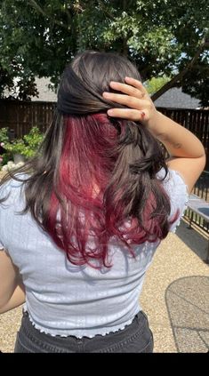 #Hair_Color_Ideas_Dirty_Blonde #Hair_Color_Ideas_Easy_To_Maintain #Hair_Color_Ideas_Extensions #Hair_Color_Ideas_Emo #Hair_Color_Ideas_Ends #Hair_Color_Ideas_Exotic #Hair_Color_Ideas_Blue_Eyes #Hair_Color_Ideas_Green_Eyes #Hair_Color_Ideas_Hazel_Eyes #Hair_Color_Ideas_F Pikaboo Hair Color Red, Under Peekaboo Hair, Wavy Peekaboo Hair, Dark Brown With Burgundy Underneath, Brown Hair With Colored Underneath, Red Peakaboo Brown Hair, Under Dyed Hair Wavy, Black Cherry Underneath Hair, Dark Red Hair Color Underneath