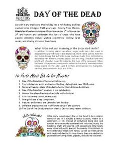 an article about day of the dead with skulls