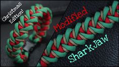 two different types of christmas bracelets with red and green braiding