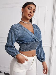 Denim Top Women, Denim Top, Raglan Sleeve, Denim Women, How To Look Better